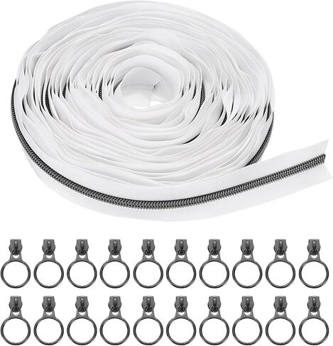 uxcell #5 10 Yards Nylon Coil Zippers, Bulk Coil Zipper by The Yards with 20pcs Silver Zippers Sliders for DIY Tailor Sewing Craft Bag Clothes, Grass Green in Saudi Arabia
