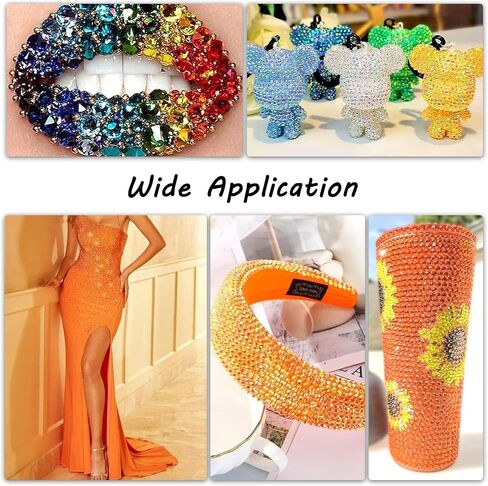 25000 Pcs Orange AB Rhinestones Flatback Bulk, SS16/4mm Non-Hotfix Crystal Round Jelly Rhinestones for Crafts Makeup Nails Face Tumblers Clothes Shoes Handmade Decoration in Kuwait