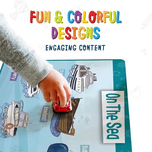 Merka Kids placemat لتناول الطعام ، 4 pack pack silicone colicat for kiddlers ، حصيرة قابلة لإعادة الاستخدام ، قابلة للغسل مع عودة غير قابلة للانزلاق لتعلم الحروف والأرقام والأشكال والألوان و 17 × 11 في in Saudi Arabia