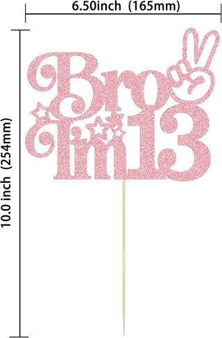 Ephlyn 1Pcs Happy 13th Birthday Cake Topper, Officially Teenager 13 Cake Decor, Bro I'm 13 Cake Decoration, Teens Funny 13th Birthday Party Decorations Supplies Pink in Kuwait