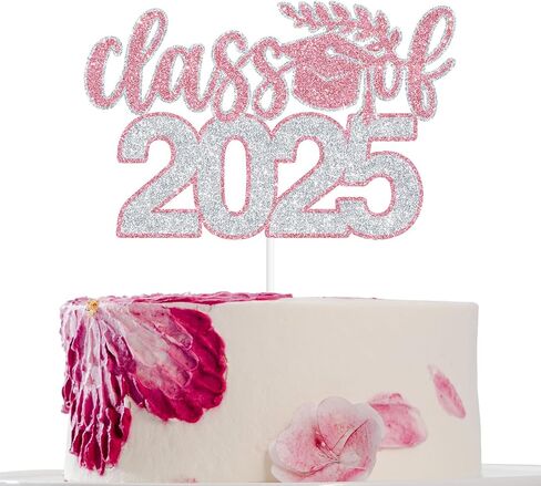 فئة 2025 كعكة توبر ، تهانينا خريج/فخور جدًا بك/أتقنها ، زخارف حفل التخرج الجامعية للفتيات اللوندي والفضي اللامع in Kuwait