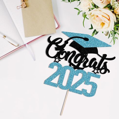 تهانينا 2025 كعكة توبر ، تهانينا غراد ، لوازم زخارف حفل التخرج في كلية الثانوية العليا ، حفلة الاحتفال بالتخرج (الأحمر الأزرق الداكن) in Saudi Arabia