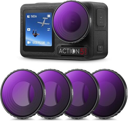 K&F Concept Black Diffusion 1/4 Filter for DJI Osmo Action 5 Pro/Osmo Action 4, Creative Mist Cinematic Effect Filters, Multi-Coated/Optical Glass/Aluminum Alloy Frame in Saudi Arabia