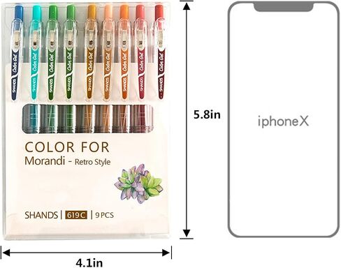 9 Colors Journal Planner Pens, Ball Point Pen, 0.5mm Gel Pen, No Bleed, for Drawing and Writing-Morandi Retro Style in Saudi Arabia