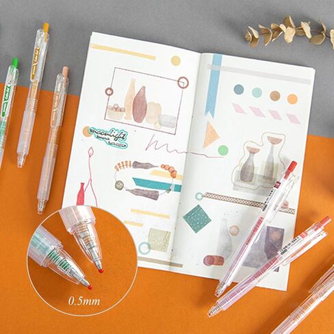 9 Colors Journal Planner Pens, Ball Point Pen, 0.5mm Gel Pen, No Bleed, for Drawing and Writing-Morandi Retro Style in Saudi Arabia