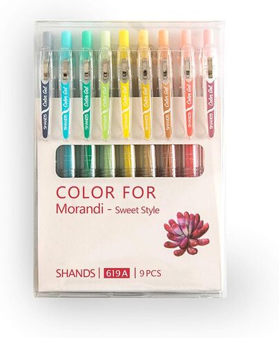 9 Colors Journal Planner Pens, Ball Point Pen, 0.5mm Gel Pen, No Bleed, for Drawing and Writing-Morandi Retro Style in Saudi Arabia