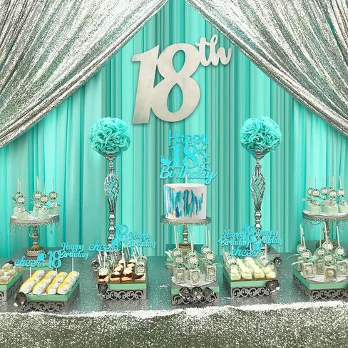 18th Birthday Cake Topper Teal Blue 18 Pack, Happy 18th Birthday Cake Picks Sticks, Cheer to 18 Cupcake Toppers for Girl, Eighteen Years Old Birthday Party Decorations Supplies in Saudi Arabia
