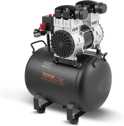 Vevor 6.3 Gallon Air Compressor ، 2 HP 3.35 CFM@ 90PSI OIL OIL ضاغط الهواء الخالي من الخزان والخزائن MAX. ضغط 116PSI ، ضاغط هادئ 70 ديسيبل لإصلاح السيارات ، تضخم الإطارات ، الرسم الرش ، تسمير الأعمال الخشبية in Saudi Arabia