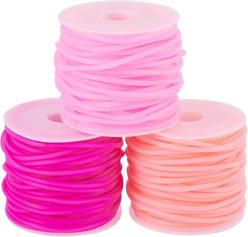 Pandahall 43.8 Yards Hollow Pipe Rubber Cords 4mm Candy Colors Knitting Barber Cords Stitch Savers Knitting Cords Hollow Rubber Tubing Silicone Pipes for Knitting Craft in Saudi Arabia