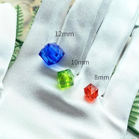 400pcs 8mm Acrylic Cube Faceted Beads Colorful Square Plastic Spacer Beads Loose Beads for DIY Craft Making Necklace Bracelet Earring Wind Chimes(Green) in Saudi Arabia