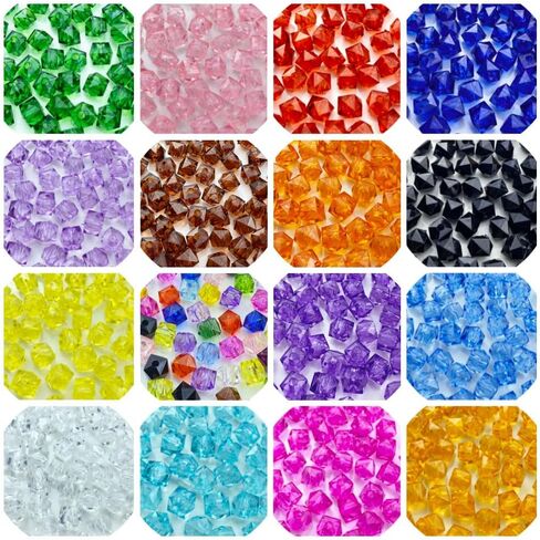 400pcs 8mm Acrylic Cube Faceted Beads Colorful Square Plastic Spacer Beads Loose Beads for DIY Craft Making Necklace Bracelet Earring Wind Chimes(Green) in Saudi Arabia