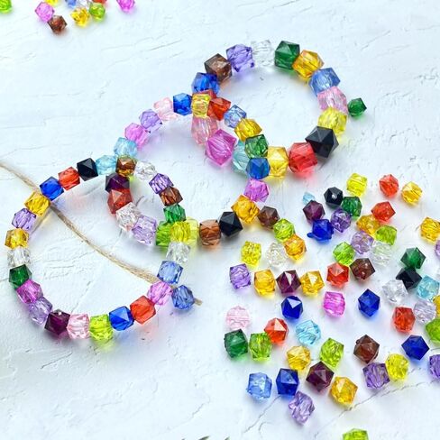 400pcs 8mm Acrylic Cube Faceted Beads Colorful Square Plastic Spacer Beads Loose Beads for DIY Craft Making Necklace Bracelet Earring Wind Chimes(Green) in Saudi Arabia