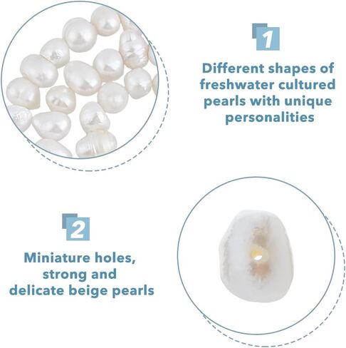 168pcs طبيعية مثقف للمياه العذبة لؤلؤة بيج بيضاوي الخرز لؤلؤة صغيرة ثقب لؤلؤة حبات لؤلؤة لؤلؤة للأقراط أساور صنع المجوهرات in Kuwait