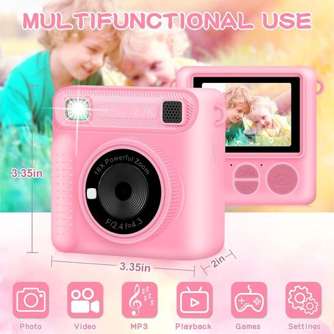 Camera for Kids Instant Print,Portable Camera with 32G Card & 1080p Video,Instant Print Camera with Color Pens for DIY,Over 3 Years Old for Boys Girls Birthday Gifts Halloween Christmas(Purple) in Kuwait