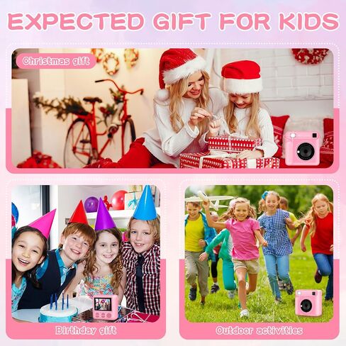 Camera for Kids Instant Print,Portable Camera with 32G Card & 1080p Video,Instant Print Camera with Color Pens for DIY,Over 3 Years Old for Boys Girls Birthday Gifts Halloween Christmas(Purple) in Kuwait
