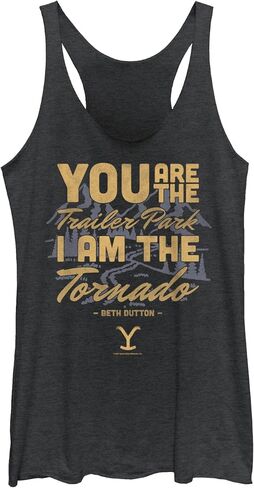 Y Yellowstone Women's Dutton Racerback Tank Top, Black Heather/Go Beth, Large in Kuwait