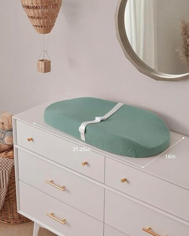 Blissful Diary Muslin Baby Changing Pad with Waterproof Lining Foam, Diaper Changing Table Pad with Cover for Dressers (Roman Green, Avocado) in Kuwait