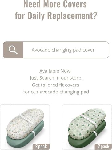 Blissful Diary Muslin Baby Changing Pad with Waterproof Lining Foam, Diaper Changing Table Pad with Cover for Dressers (Roman Green, Avocado) in Kuwait