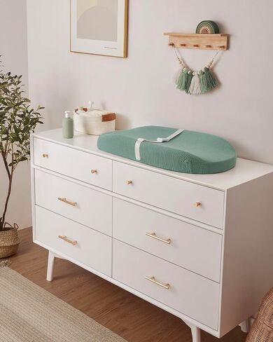 Blissful Diary Muslin Baby Changing Pad with Waterproof Lining Foam, Diaper Changing Table Pad with Cover for Dressers (Roman Green, Avocado) in Kuwait