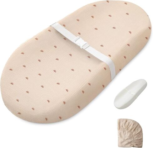 Blissful Diary Muslin Baby Changing Pad with Waterproof Lining Foam, Diaper Changing Table Pad with Cover for Dressers (Roman Green, Avocado) in Saudi Arabia
