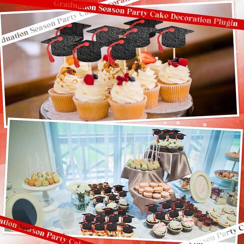 Leinuosen 100 PCS 2025 Capcake Cupcake Topcake Toppers Glitr Glitter تهانينا Capcake Capcake مع شرابات لفئة 2025 لوازم كعكة الحفلات العليا (شرابة أرجوانية) in Kuwait