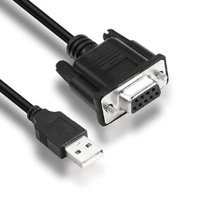 MEIRIYFA USB to RS-232 DB9 Female Serial Adapter Cable, USB 2.0 Male to RS232 Com Female DB9 Serial Converter Cable (1.8M)