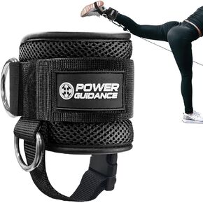 POWER GUIDANCE Ankle Strap for Cable Machine Professional Kickback Ankle Strap for Glute Workouts, Leg Extensions - Adjustable Strap with D-Rings in Kuwait