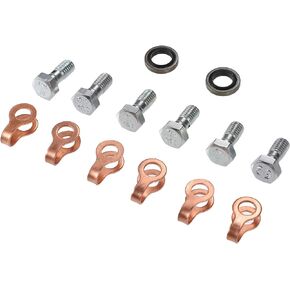 No.3903380 / Fuel Return Line Banjo Bolt Copper Gaskets Kit W/Seal for Dodge for Ram 12V 6bt from 1989-1998 for Industrial 4bt 6bt 6ct Engines/Metal / 1 Set/Silver Tone