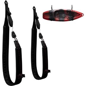 Kayak Storage Strap Kayak Rack Hanging Storage from Wall with 1/4" Adjustable Pulley Rope Hanger Padded Wall Straps for Kayaks, SUP Paddle Board & Surfboard