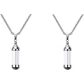 2X Blood Vial Necklace Kit, Cremation Urn Necklace for Ashes, Tube Necklace Pendant, Cremation Urns Jewelry for Ashes Holder Keepsake Memorial