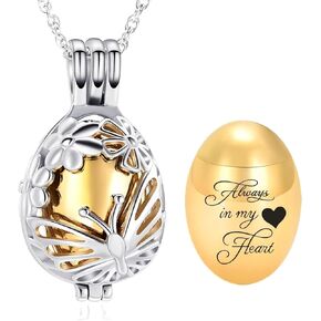 Teardrop Butterfly Urn Necklace for Ashes Stainless Stee Hollow Mini Keepsake Urn for Women Men Cremation MemorialPendant Keepsake Jewelry