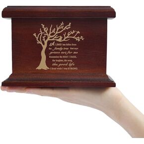 5.5 Inches Small Urn for Ashes Funeral Memorial Urns for Ashes Small Wooden Urns Box and Casket for Men Women, Keepsake Urn for Adults Memorial Ashes Holder