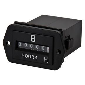 JR-HM002 AC 110V to 250V Snap in Mechanical Hour Meter for AC Powered Equipment Such as Fork Lifts,Golf Carts,Generator,ATV,Lawn Mower,Floor Care Equipment,and Other Battery Powered Equipment