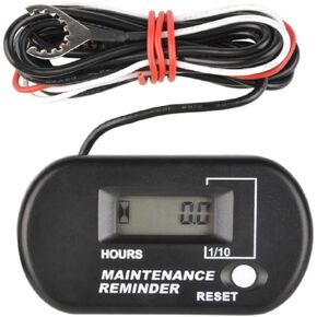 Maintenance Resettable Hour Meter, Data Storage,Waterproof Design Apply to Generator Lawn Mower Jetski Motorcycle ATV Outboard Motor and Any Gasoline Engine (Black)