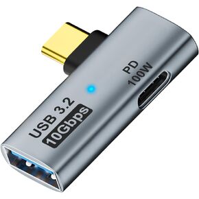 AreMe 2-in-1 USB C to USB 3.2 Adapter with 100W Charging Port, Thunderbolt 4/3 OTG Converter for Rog Ally, Steam Deck, Quest 2, iPhone 15 Series, iPad, MacBook and More Type C Device - Grey
