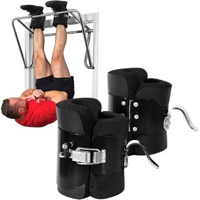 Estink Hanging Pull Up Boots,1 Pair Black Anti Gravity Inversion Hang Up Boots Therapy Gym Fitness Physio Hang Spine Posture with Comfortable Foam Padding and Safe Locking Clips in Kuwait