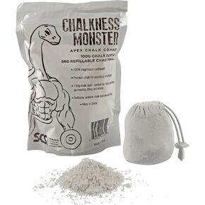 Gym Chalk Bag (100 grams, 3.5 ounce) - Gymnastics, Rock Climbing, Power Lifting, No Moisture Chalk - Refillable Gym Chalk Bag