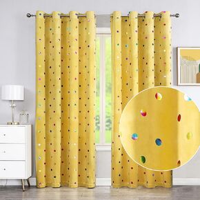 Navy Velvet Blackout Curtains Metallic Polka Dots Printed Grommet Blackout Curtains Soft Luxury Window Decor for Kids Bedroom 84" inches Long Noise Reducing Treatments Sets for Bedroom,52" Wide 2pcs