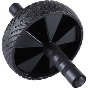 HolaHatha Compact Exercise Fitness Abdominal Core Building Workout Single Non Slip Ab Roller Wheel Equipment with Handles for Home Gym and Toning