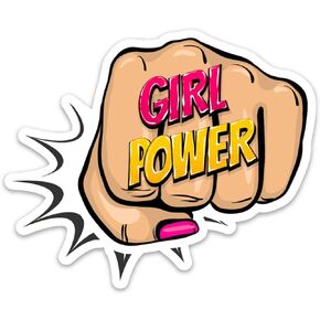 Girl Power Fist Bump Vinyl Sticker Decal Cute Girl Inspirational/Motivational Quote Stickers for Laptops and Water Bottles (Girl Power/Inspirational)