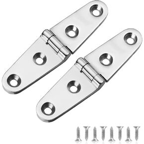 Marine Boat Strap Hinges Stainless Steel, 6 inch x 1.18 inch(152 x 30mm), No Noise, Durable, 316 Stainless Steel with Screws (4 PCS)