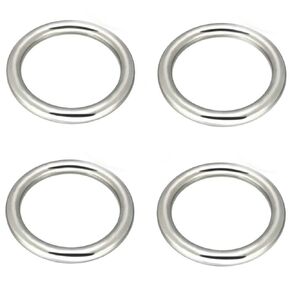 4 Pieces Stainless Steel 316 Round Ring Welded 5/32"x1-3/16" (4mm x 30mm) Marine Grade O- Ring