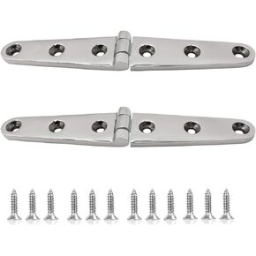 SHENGHUISS Boat Hatch Casting Hinge 316 Stainless Steel Marine Heavy Duty Door Hinges for Boat, Yacht with Screws 6 inch x 1 inch 2 Pack
