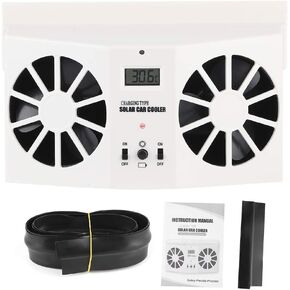 Solar Powered Car Exhaust Fan, 3000 R/M Car Window Fan Solar Car Fan Car Air Ventilator Radiator Fan 3.6V 2W Auto Front/Rear Window Air Vent for General Car Solar Powered Air Purifiers