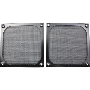 FDXGYH 2pcs Computer Fan Cooler Filter Grills Aluminum Dustproof Mesh Filter PC with Screws Black