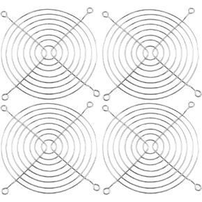 4 Pcs Fan Protect Mesh Grill Silver Fan Grill with Screws for 120mm Case Fan (115 x 115mm)