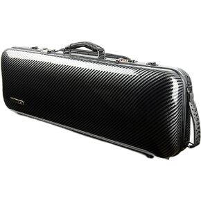 4/4 Full Size Violin case High-Strength Carbon Fiber Rectangular Violin Music Bag With Combination Lock and Extra Bag Black Violin Hard Case (VB-Square-Black Stripe spot)