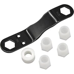 Ganivsor RV Water Heater Drain Plug & Wrench Kit, for RV Camper Water Heater Drain Plugs- Suitable for 7/8" &15/16" Drain Plugs with 4PK 1/2" NPT Replacement Plugs, 1 Roll PTFE Tape and Angled Wrench