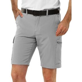 33,000ft Men's Golf Shorts 10" Inseam with Zipper Pocket Lightweight Quick Dry Stretch Hiking Cargo Shorts for Travel Fishing