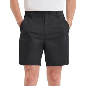 PULI Men's Golf Dress Shorts Flat Front Hybrid 7 Inch Lightweight Quick Dry Chino Casual with Cargo Pockets